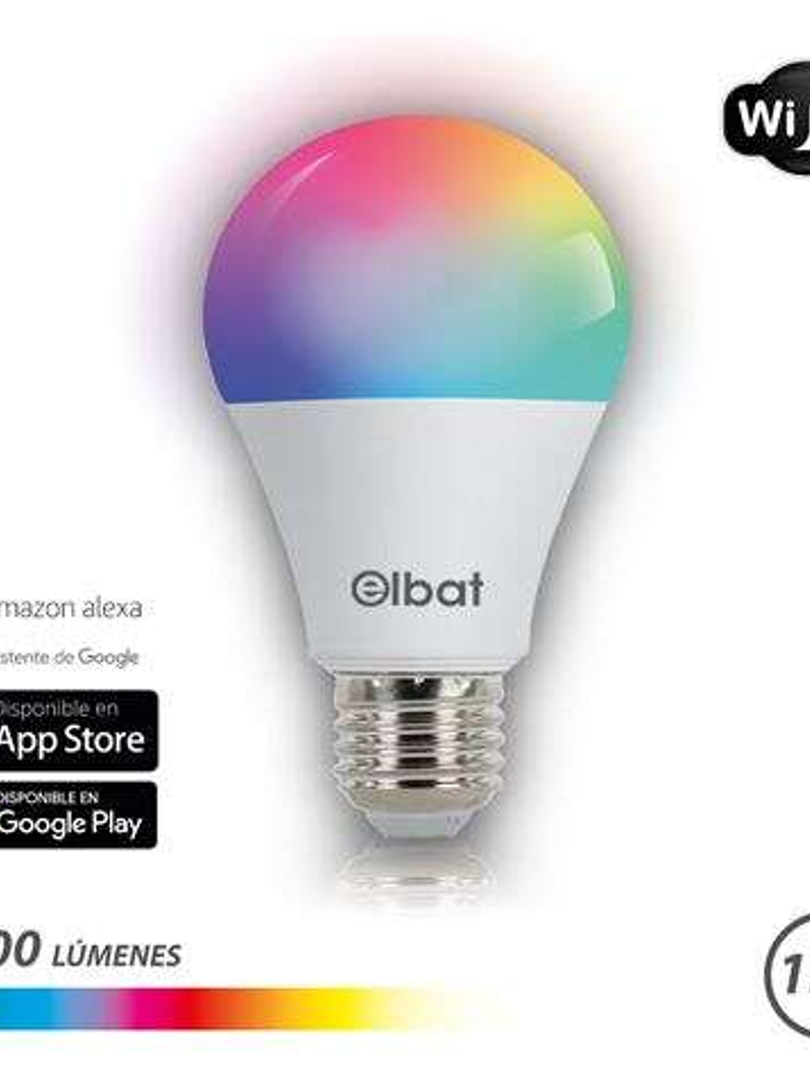 Elbat Bombilla LED Smart Wi-Fi A65 E27 15W 1500lm RGB - Temperatura 2700K a los 6000K - Control de Voz - Control Remoto - 3 Modos de Color: Frio, Natu 1