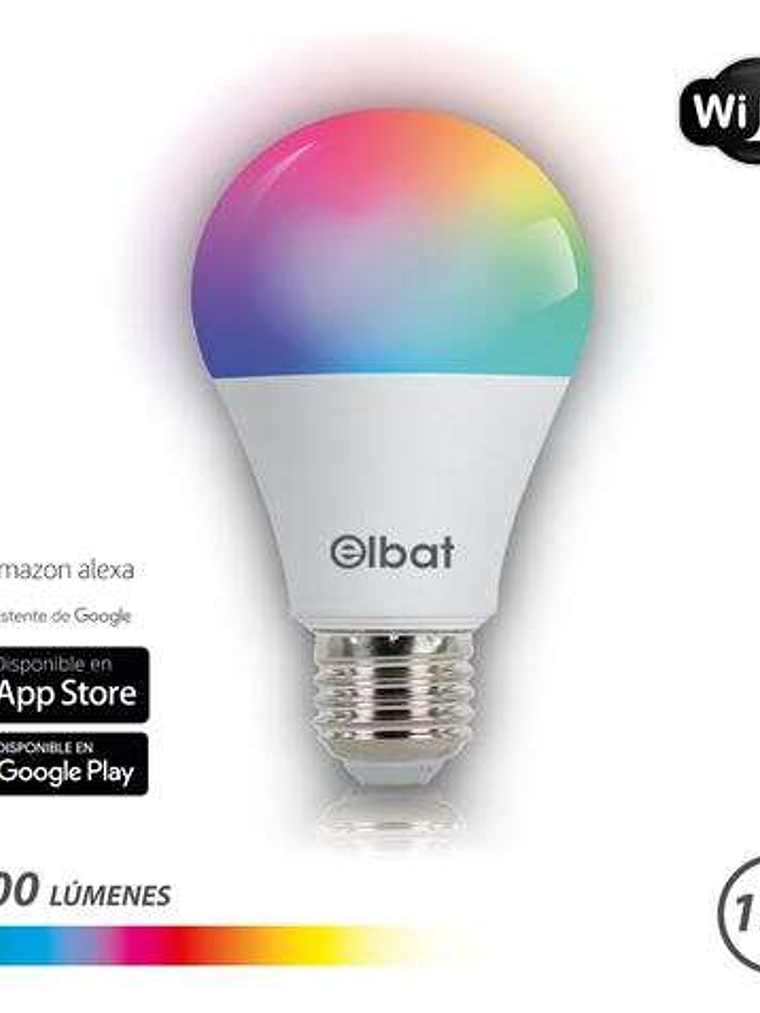 Elbat Bombilla LED Smart Wi-Fi A65 E27 15W 1500lm RGB - Temperatura 2700K a los 6000K - Control de Voz - Control Remoto - 3 Modos de Color: Frio, Natu 1