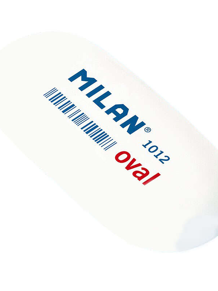 Milan Oval 1012 Goma de Borrar Ovalada - Miga de Pan - Suave Caucho Sintetico - Color Blanco 1