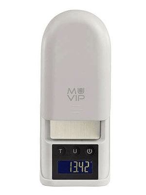 Muvip Bascula de Bolsillo Digital - Superficie Acero Inoxidable - Sensor de Alta Precision - Apagado Automatico - Peso Max. 0.300kg