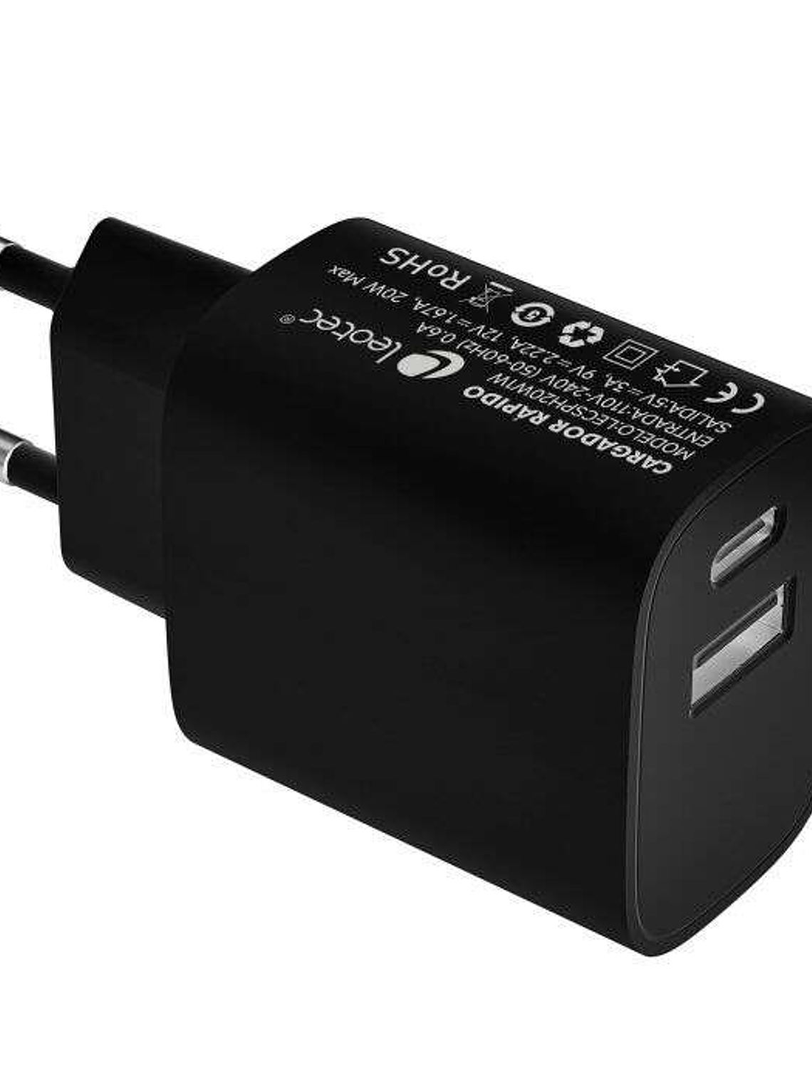 Leotec Cargador Universal Carga Rapida 1xUSB-C PD + 1x USB-A 20W 1