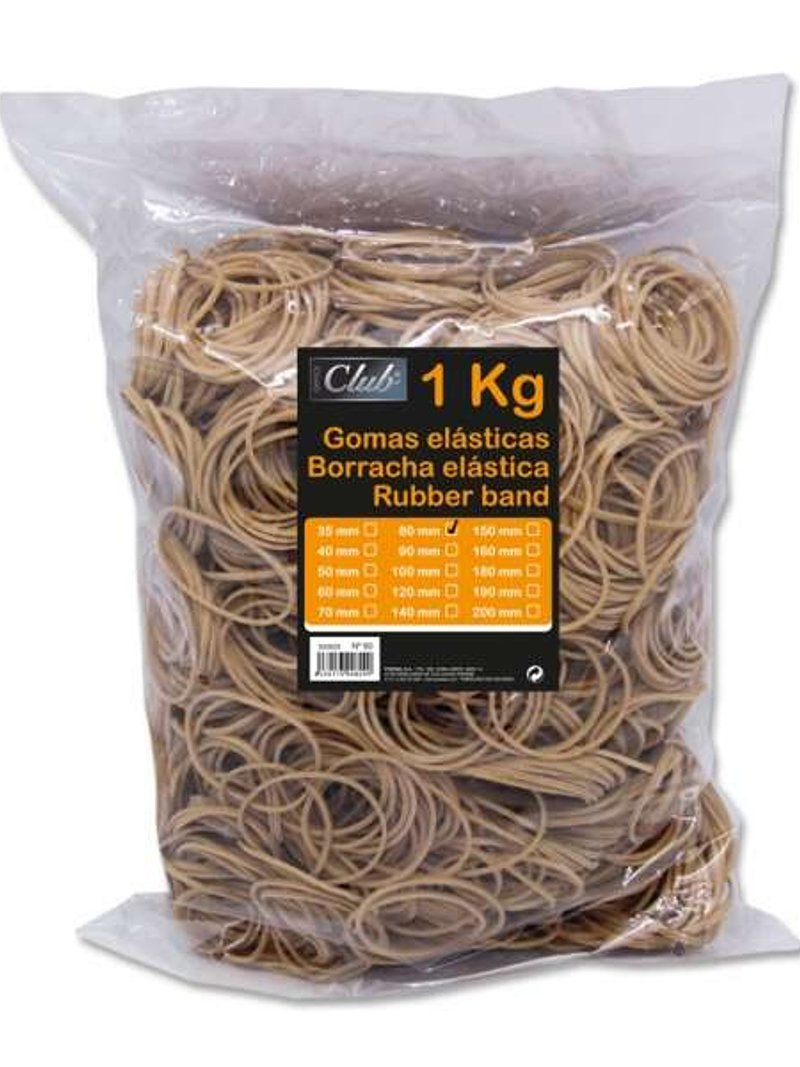 Ingraf Bolsa de 1kg de Gomas Elasticas 80mm - Alta Calidad - 70% Caucho - Gran Resistencia y Elasticidad - Color Marron 1