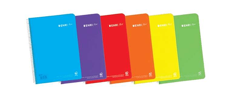 Enri Plus Cuaderno Espiral Formato Cuarto 1 Linea - 80 Hojas 90gr con Margen - Cubierta de Plastico - Colores Surtidos