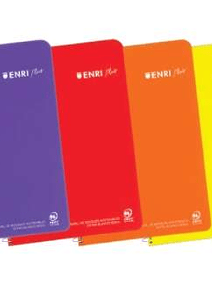 Enri Plus Cuaderno Espiral Formato Cuarto 1 Linea - 80 Hojas 90gr con Margen - Cubierta de Plastico - Colores Surtidos