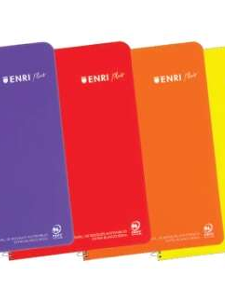 Enri Plus Cuaderno Espiral Formato Cuarto 1 Linea - 80 Hojas 90gr con Margen - Cubierta de Plastico - Colores Surtidos 1