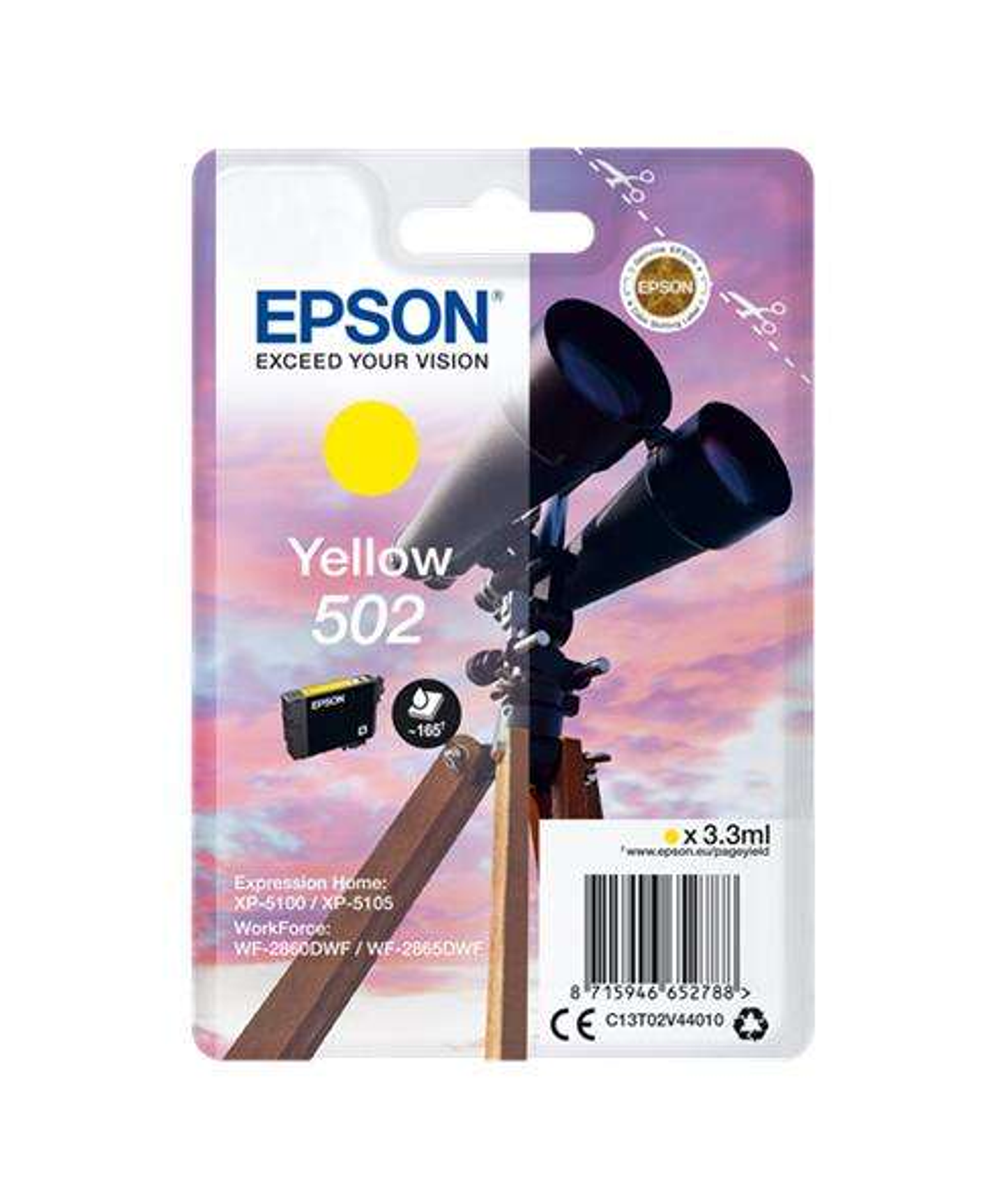 Epson 502 Amarillo Cartucho de Tinta Original - C13T02V44010 1