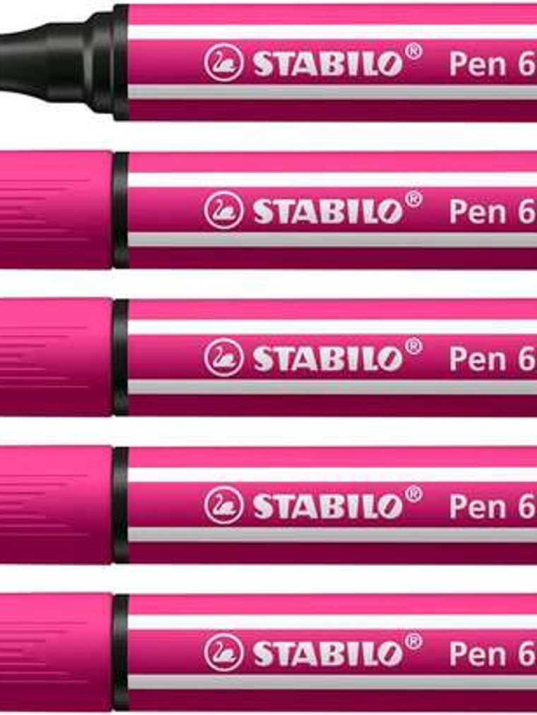 Stabilo Pen 68 MAX Rotulador - Punta de Fibra Biselada - Trazo entre 1-5mm aprox. - Tinta a Base de Agua - Color Rosa 1