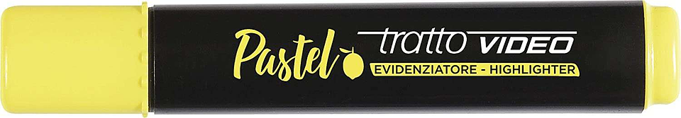 Tratto Video Pastel Marcador Fluorescente - Punta Biselada - Tinta al Agua - Secado Rapido - Color Amarillo Limon 1
