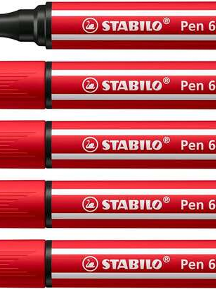 Stabilo Pen 68 MAX Rotulador - Punta de Fibra Biselada - Trazo entre 1-5mm aprox. - Tinta a Base de Agua - Color Rojo Carmin 1