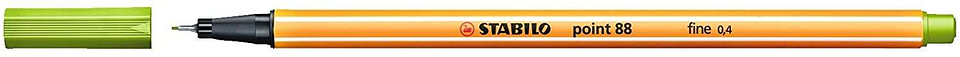 Stabilo Point 88 Rotulador de Punta Fina de Fibra - Trazo de 0.4 mm - Tinta con Base de Agua - Color Verde Manzana 1