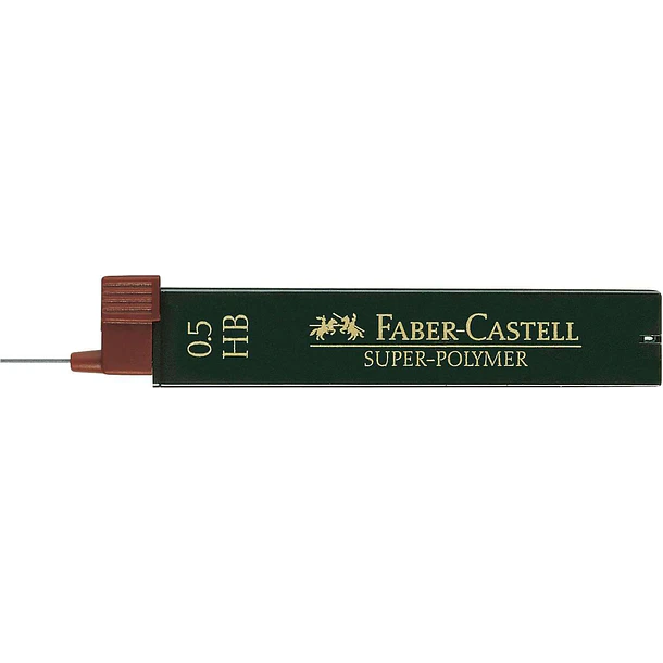Faber-Castell 9065 Pack de 12 Minas Super-Polymer para Portaminas 0.5 HB - Resistentes y Suaves