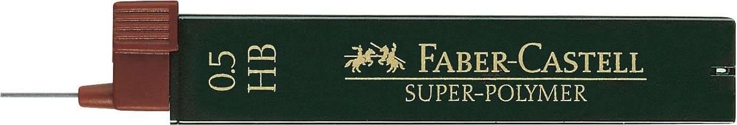 Faber-Castell 9065 Pack de 12 Minas Super-Polymer para Portaminas 0.5 HB - Resistentes y Suaves 1