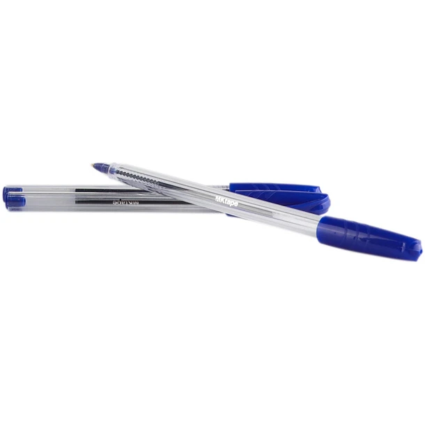 MKtape Pack de 36 Boligrafos Triangulares de Bola - Punta Redonda de 1.0mm - Escritura Suave - Color Azul