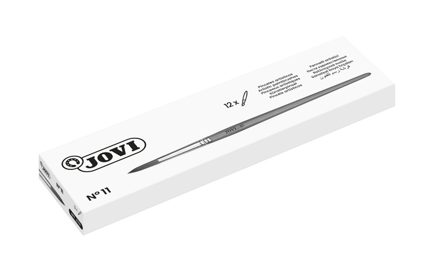 Jovi Pinceles Artisticos Pelo Poney Nº 11 - Pelo Natural - Mango de Madera - Calibre 00 al 12 - Punta Redonda - Pelo Suave - Color Varios 1