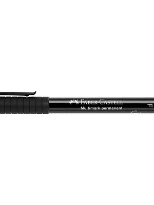 Faber-Castell Multimark Rotulador Permanente - Ancho de Trazo 0.6mm - Goma de Borrar Integrada - Resistente a la Luz y al Agua - Color Negro