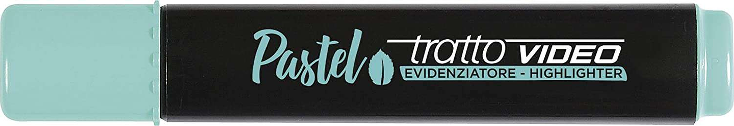 Tratto Video Pastel Marcador Fluorescente - Punta Biselada - Tinta al Agua - Secado Rapido - Color Verde Menta 1