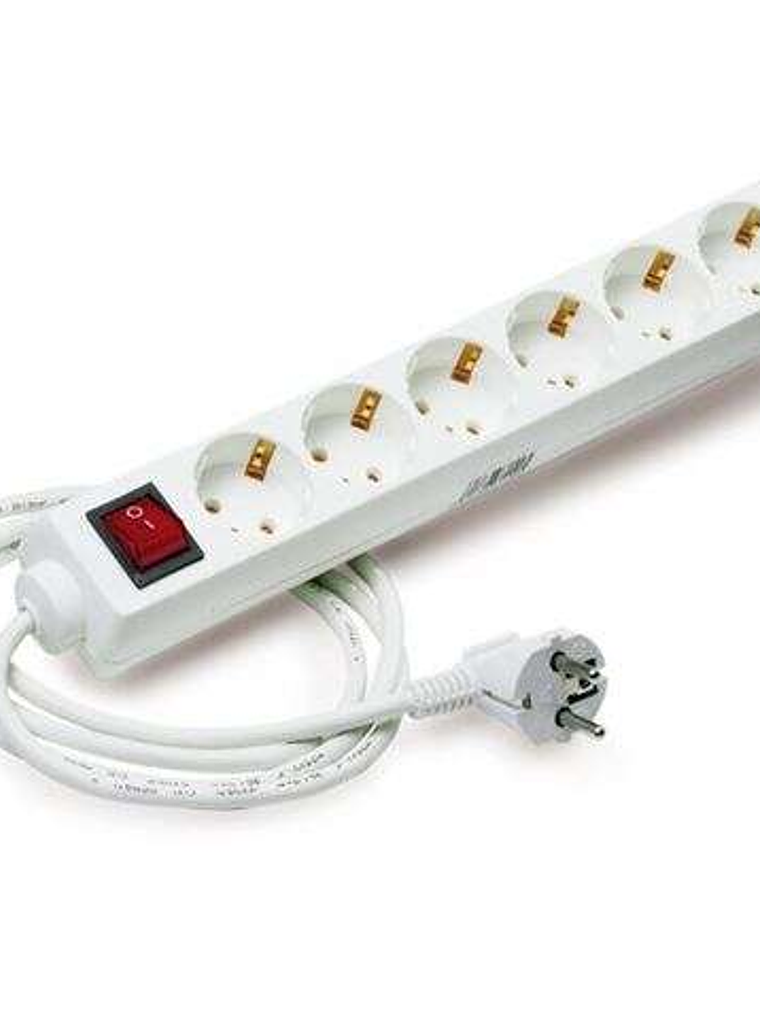 Elbat Regleta Alimentacion - 6 Tomas Schuko - Interruptor On/Off - Cable de 1.50m 1