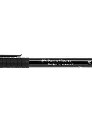 Faber-Castell Multimark Rotulador Permanente - Ancho de Trazo 1mm - Goma de Borrar Integrada - Resistente a la Luz y al Agua - Color Negro