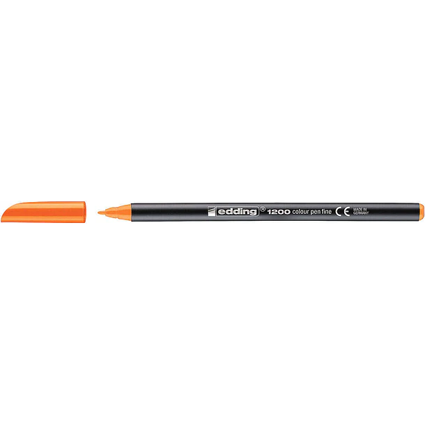 Edding 1200 Rotulador - Punta Redonda - Trazo 1mm - Tinta con Base de Agua - Color Naranja Neon