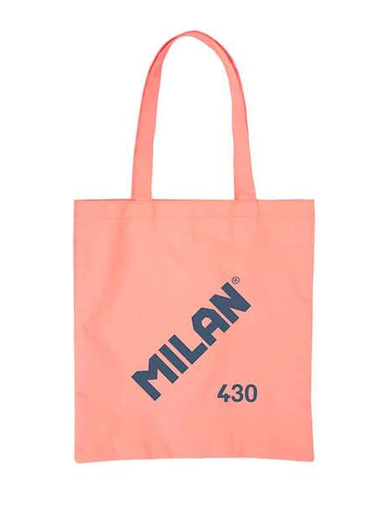 Milan Serie 1918 Tote Bag Bolsa de Tela - Tamaño  50x38x41cm - Asa Larga 27cm - Tejido 'ripstop' - Color Rosa 1