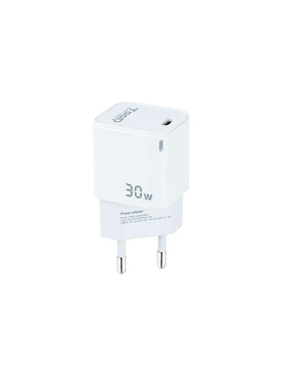 Tooq Cargador de Pared GaN USB-C/PD 30W - Color Blanco 1
