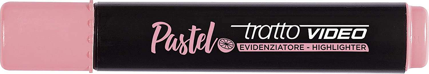 Tratto Video Pastel Marcador Fluorescente - Punta Biselada - Tinta al Agua - Secado Rapido - Color Rosa Pomelo 1