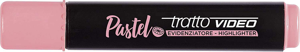 Tratto Video Pastel Marcador Fluorescente - Punta Biselada - Tinta al Agua - Secado Rapido - Color Rosa Pomelo 1
