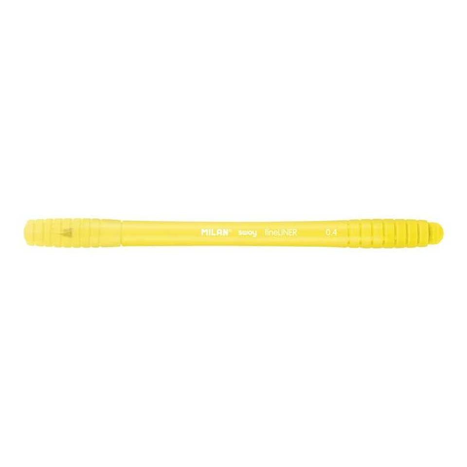 Milan Sway Fineliner Rotulador - Punta Fina 0.4mm - Ergonomico - Tinta al Agua - Color Amarillo 1