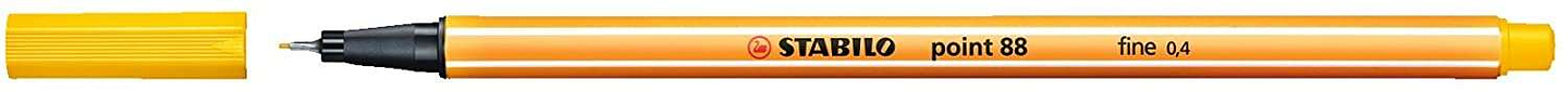 Stabilo Point 88 Rotulador de Punta Fina de Fibra - Trazo de 0.4 mm - Tinta con Base de Agua - Color Amarillo 1