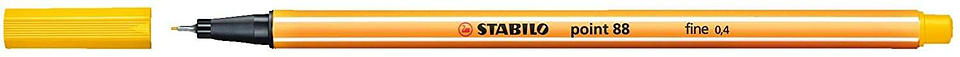 Stabilo Point 88 Rotulador de Punta Fina de Fibra - Trazo de 0.4 mm - Tinta con Base de Agua - Color Amarillo 1