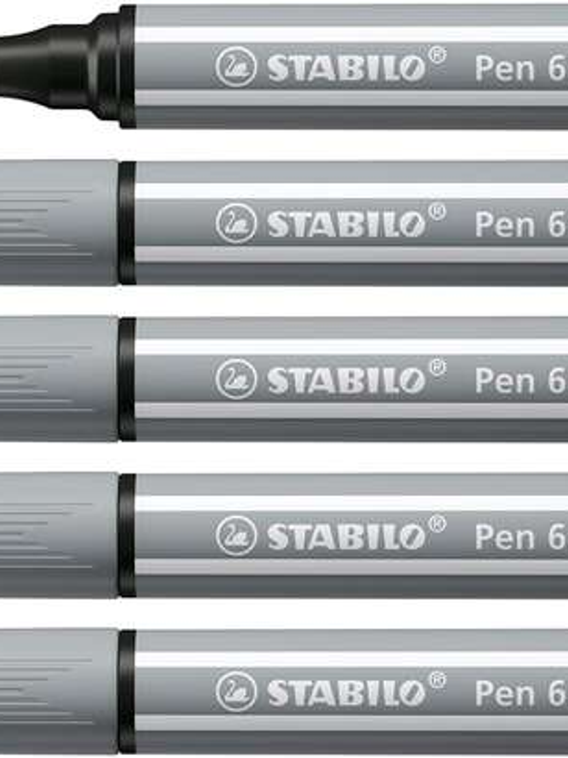 Stabilo Pen 68 MAX Rotulador - Punta de Fibra Biselada - Trazo entre 1-5mm aprox. - Tinta a Base de Agua - Color Gris 1