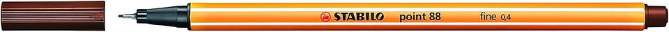 Stabilo Point 88 Rotulador de Punta Fina de Fibra - Trazo de 0.4 mm - Tinta con Base de Agua - Color Marron 1