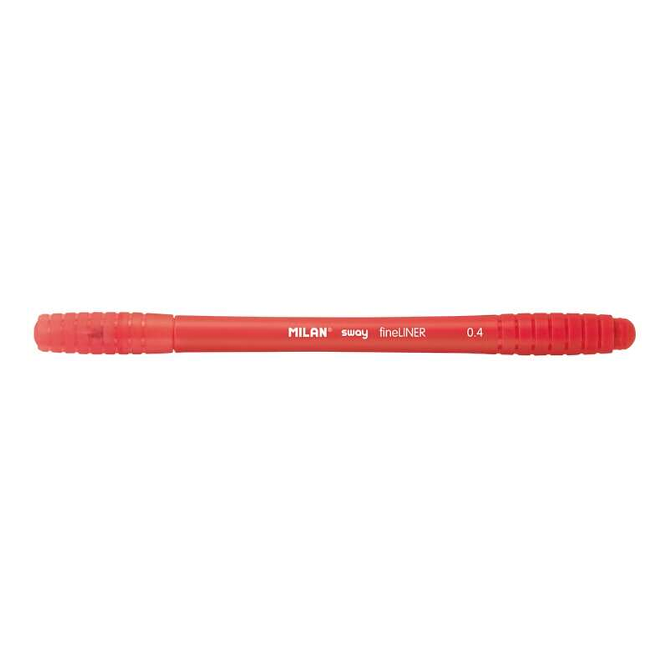 Milan Sway Fineliner Rotulador - Punta Fina 0.4mm - Ergonomico - Tinta al Agua - Color Rojo 1