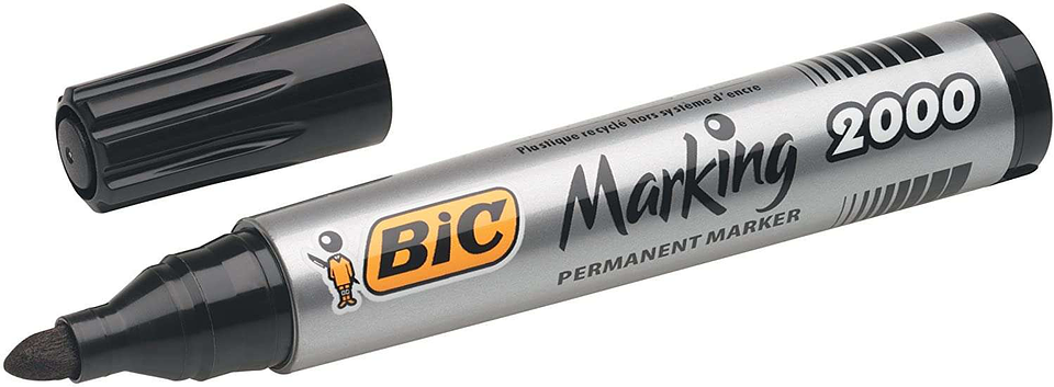 Bic Marking 2000 Ecolutions Rotulador Permanente - Tinta con Base de Alcohol - Ecologico - Secado Rapido - Color Negro 1