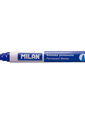 Milan Rotuladores Permanentes Punta Biselada - Punta 1 - 4mm - Tinta a Base de Alcohol - Color Azul Marino