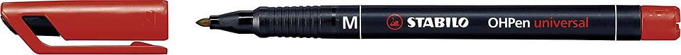 Stabilo OHPen Rotulador Permanente - Punta Media - Trazo de 1mm - Agarre Antideslizante - Tapon Ventilado - Color Rojo 1