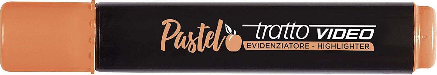 Tratto Video Pastel Marcador Fluorescente - Punta Biselada - Tinta al Agua - Secado Rapido - Color Naranja Albaricoque 1