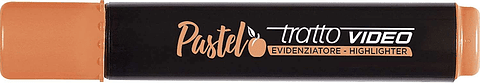 Tratto Video Pastel Marcador Fluorescente - Punta Biselada - Tinta al Agua - Secado Rapido - Color Naranja Albaricoque