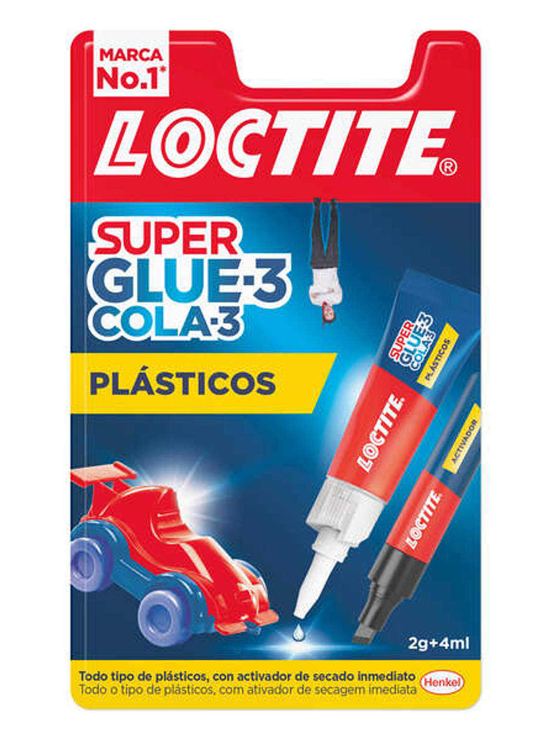 Loctite Superglue-3 Plasticos Dificiles Pegamento 2gr + Activador 4ml - Pegamento Transparente y Liquido - Formulado para Plasticos Dificiles - Facil 1