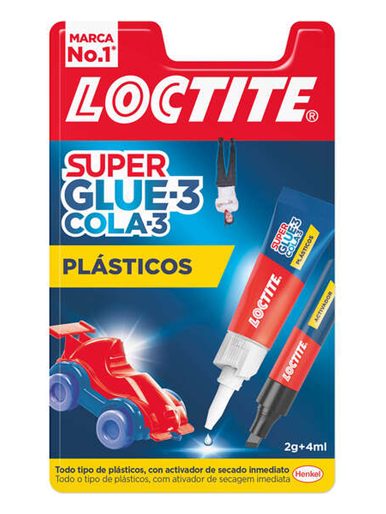 Loctite Superglue-3 Plasticos Dificiles Pegamento 2gr + Activador 4ml - Pegamento Transparente y Liquido - Formulado para Plasticos Dificiles - Facil 1