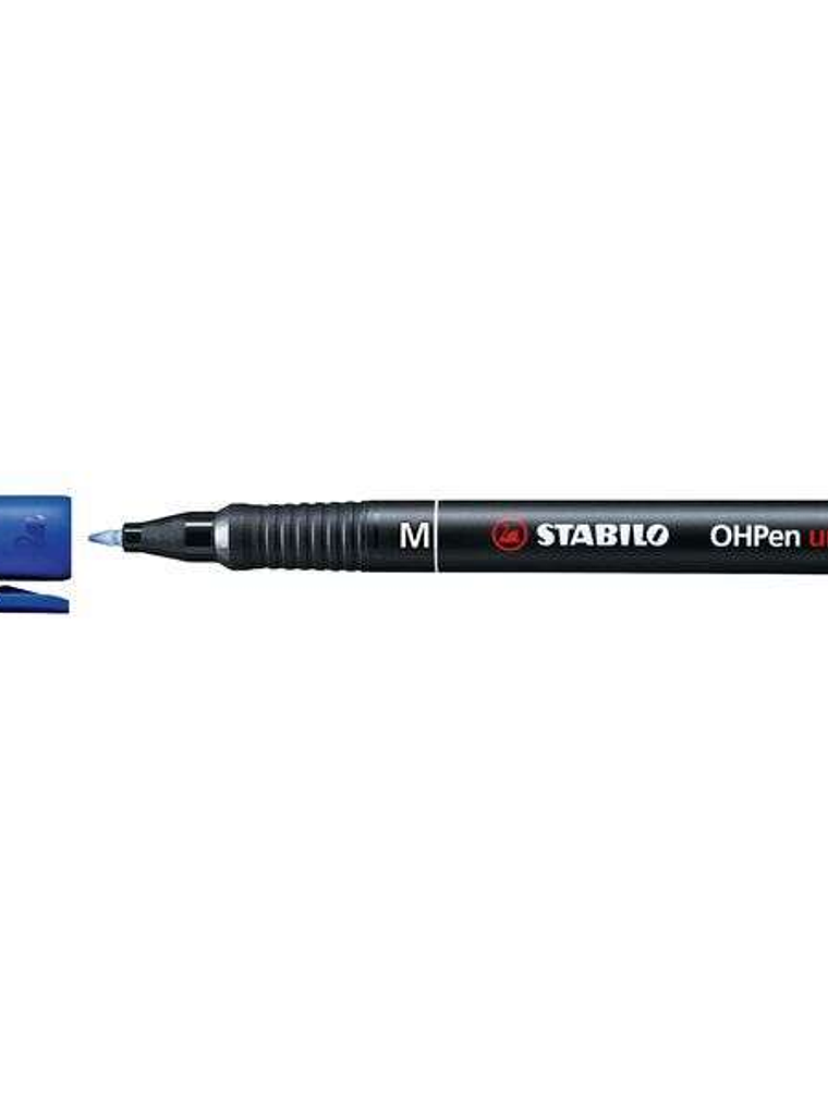 Stabilo OHPen Rotulador Permanente - Punta Media - Trazo de 1mm - Agarre Antideslizante - Tapon Ventilado - Color Azul 1