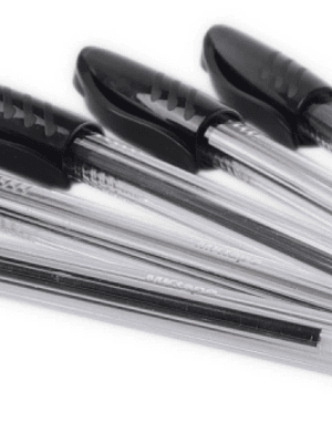 MKtape Pack de 36 Boligrafos Triangulares de Bola - Punta Redonda de 1.0mm - Escritura Suave - Color Negro