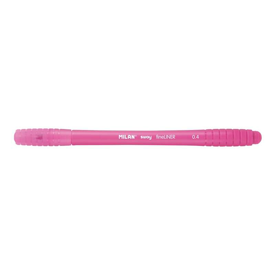 Milan Sway Fineliner Rotulador - Punta Fina 0.4mm - Ergonomico - Tinta al Agua - Color Rosa 1