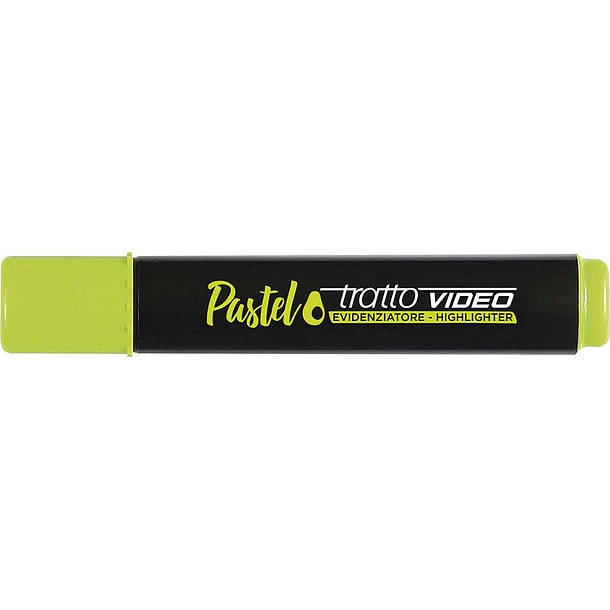 Tratto Video Pastel Marcador Fluorescente - Punta Biselada - Tinta al Agua - Secado Rapido - Color Verde Aguacate