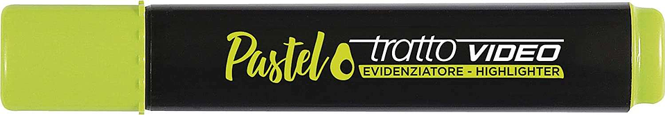 Tratto Video Pastel Marcador Fluorescente - Punta Biselada - Tinta al Agua - Secado Rapido - Color Verde Aguacate 1