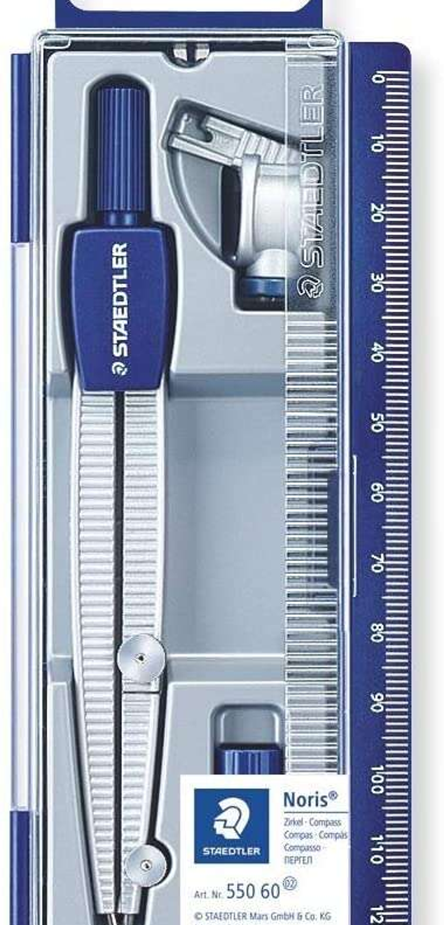 Staedtler Noris 550 60 Compas de Precision - Diametro Maximo 300mm - Para Iniciacion al Dibujo 1