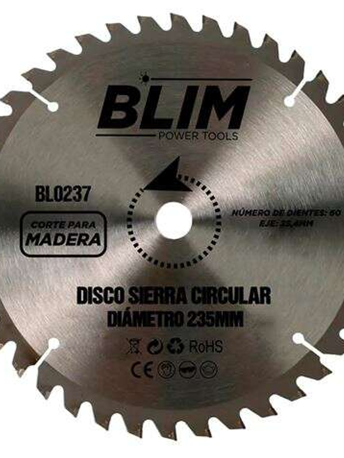 Blim Disco Corte de Madera para Sierra 235mm - 60 Dientes con Recubrimiento en Carburo de Tungsteno 1