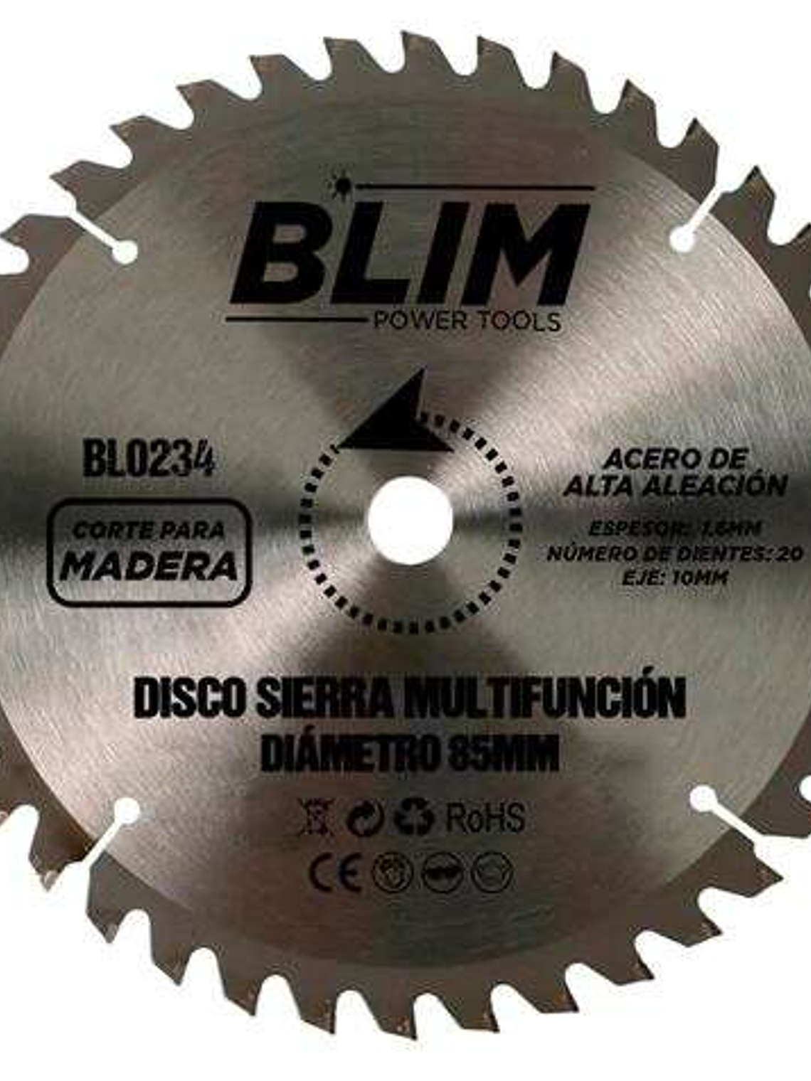 Blim Disco Corte de Madera para Sierra Multifuncion 85mm - 20 Dientes con Recubrimiento en Carburo de Tungsteno 1