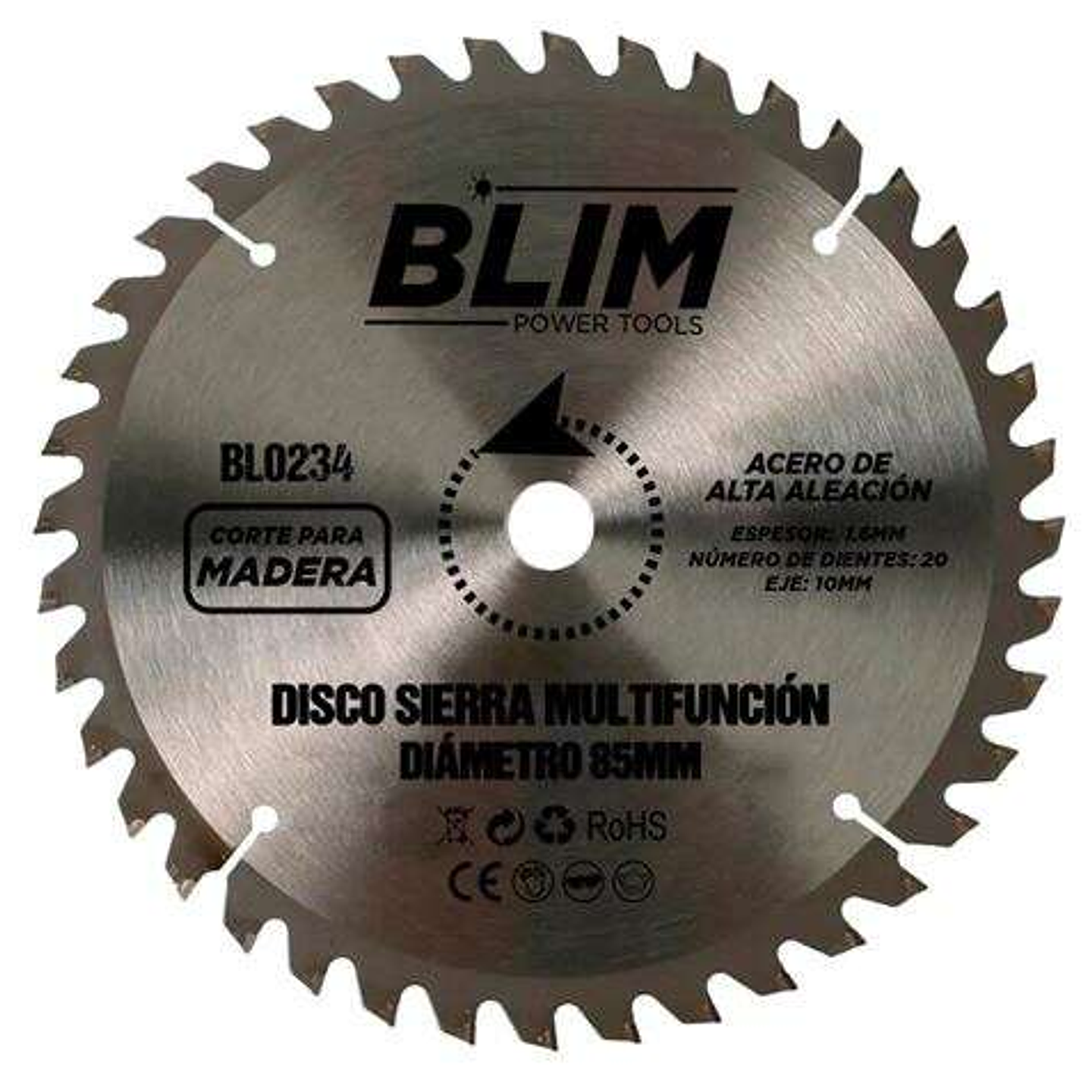 Blim Disco Corte de Madera para Sierra Multifuncion 85mm - 20 Dientes con Recubrimiento en Carburo de Tungsteno 1