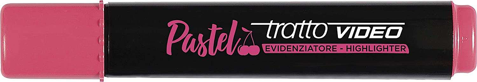 Tratto Video Pastel Marcador Fluorescente - Punta Biselada - Tinta al Agua - Secado Rapido - Color Rojo Cereza 1